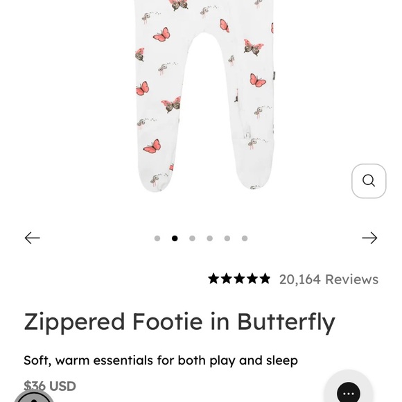 BNWT Kyte footie onesie in Butterfly. - Picture 4 of 4